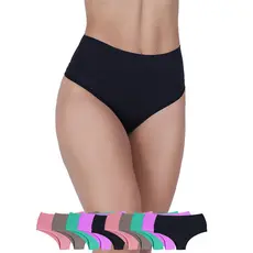 Kit Calcinha Feminina 10 Pçs Cós Duplo Alto