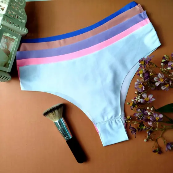 Kit 5 Calcinhas Sem Costura Microfibra Tanga Não Marca
