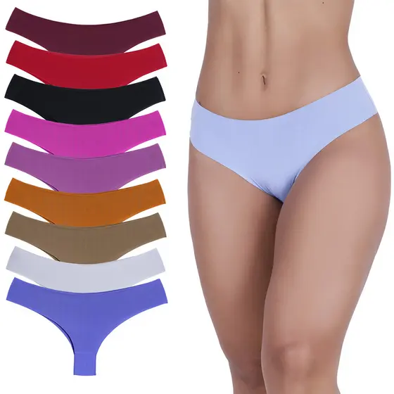 Kit 10 Calcinhas Femininas S Costura Tanga Invisível Corte a Laser Confort Dia Dia Não Marca a Roupa