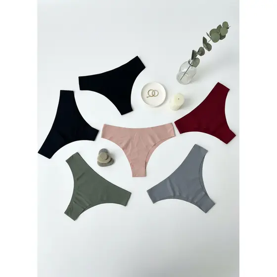Kit 5 Calcinhas Tanga Invisível Microfibra Premium