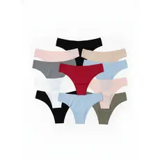 Kit 10 Calcinhas Tanga Invisível Microfibra Premium