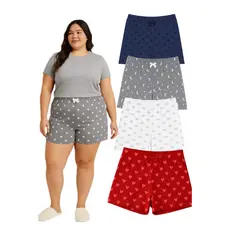 Kit 2 Shorts Pijama Feminino Plus Size Do P ao 60