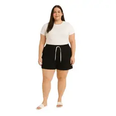 shorts Plus size feminino canelado bermuda adulto