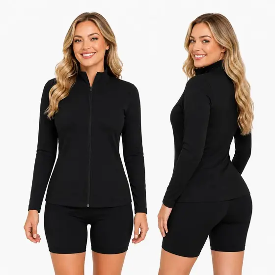 Jaqueta Fitness Feminino Dry Fit Slim Proteção Solar UV+, Tecido Térmico, Secagem Rápida para Exercício físico