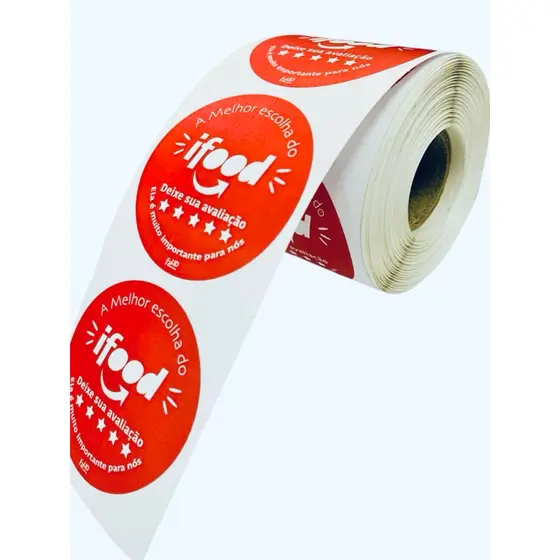 2 Rolos etiquetas ifood delivery com 5x5cm 800und  Restaurante lacre delivery lanche