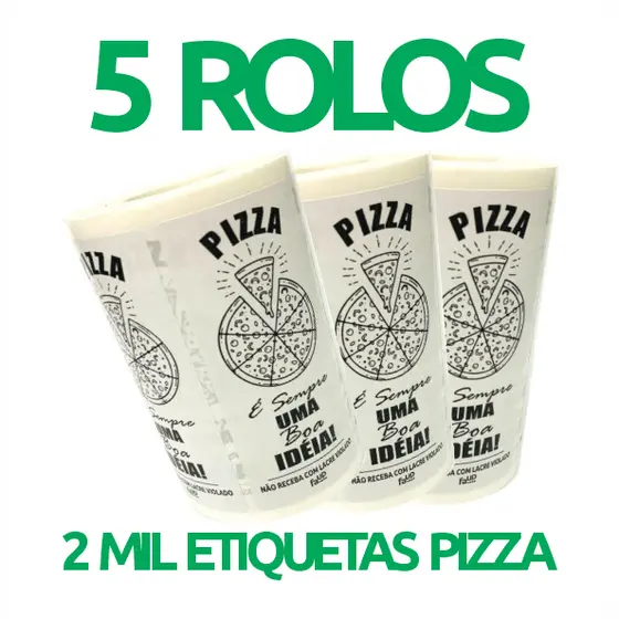 5 ROLOS LACRES DELIVERY PIZZA ADESIVO SEGURANÇA IFOOD ETIQUETA COLA FORTE