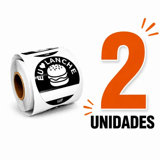 2 Rolos de etiqutas Lanche hambúrguer delivery ifood lacre redonda adesiva 800UN TOTAL