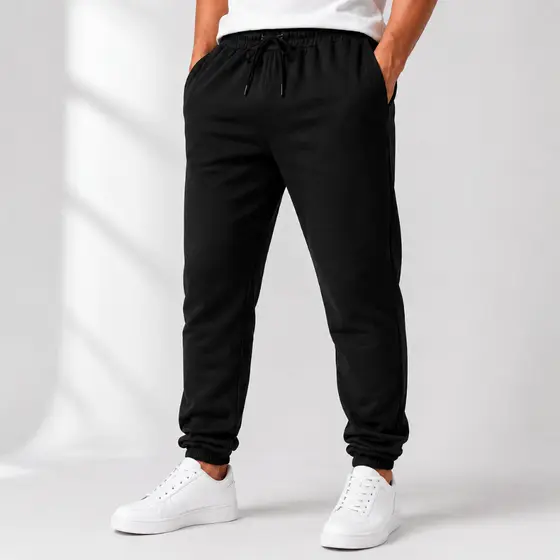 Calça Jogger Masculina Moletom Peluciada Flanelada Grossa Elastano Bolso Básica Casual Inverno Streetwear Moda Masculina