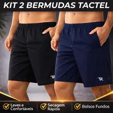 Kit 2 Bermudas Tactel Macia e Confortável Para Academia