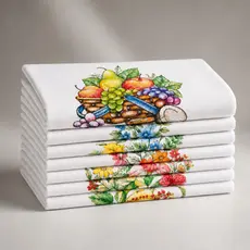 Kit 10 Panos De Prato Gigante 90x68cm Estampado Em Algodão Alta Absorção