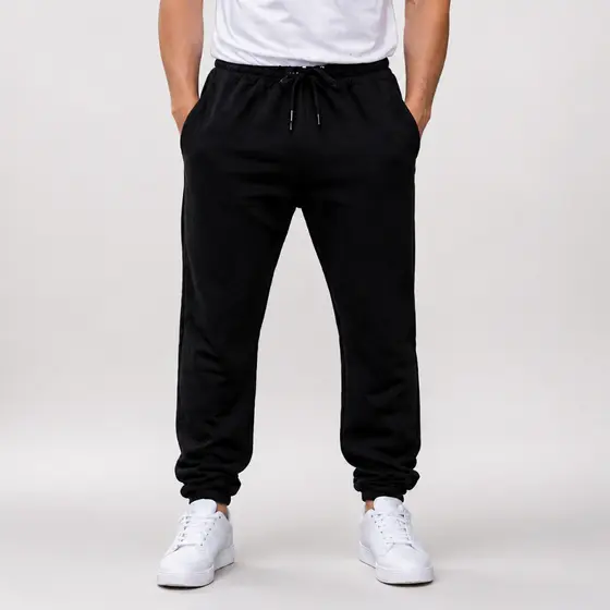Calça Moletom Masculina Jogger Moleton Peluciado Elastano Bolso Grossa Quentinha Casual Streetwear Confortável Básica