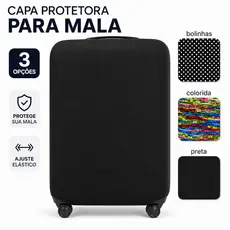 Capa de Mala de Viagem Protetora Elástica Luxo 10 a 32 Kg P, M, G Elastano Zíper