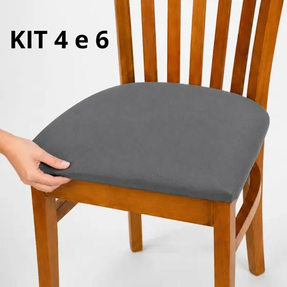 Kit Capa Para Assento de Cadeira 45x45cm 4 ou 6 Unidades Elástica Proteção Renovação