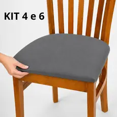Kit Capa Para Assento de Cadeira 45x45cm 4 ou 6 Unidades Elástica Proteção Renovação