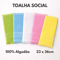 Kit Toalha de Mão Social 100% Algodão 23x36cm 10 30 ou 50 Unidades