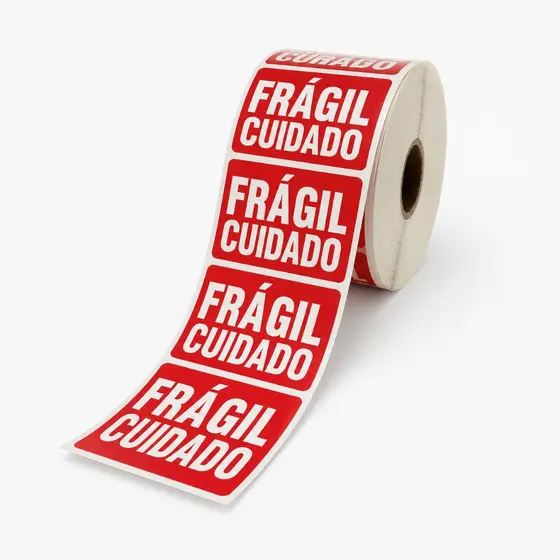 Etiqueta Frágil Cuidado Para Caixas e Mudanças | Tamanho: 60x40mm