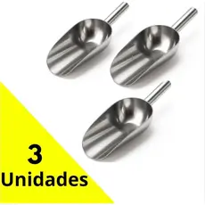 Pá Inox Multiuso Cozinha – Pegador de Cereais, Ração e Gelo em Aço Inoxidável Resistente