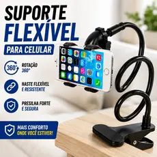 Suporte Celular Mesa Cama Garra Flexível Articulado 360° Ajustável