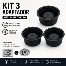 Adaptador Ralo Anti Mau Cheiro 10cm Universal Anti Odor Anti Insetos Porta Grelha Fácil Instalação