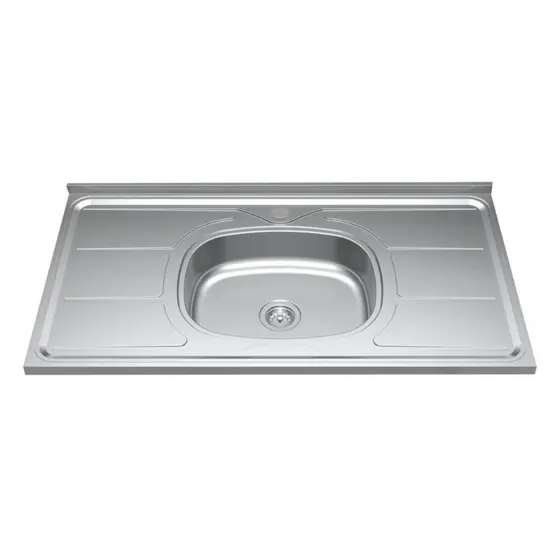Pia de Cozinha Inox 100x53cm GhelPlus Com Escorredor