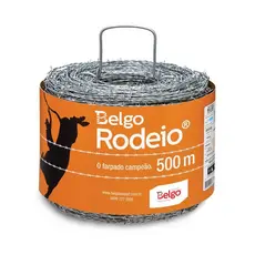 Arame Farpado Belgo Rodeio 500m F16 Galvanizado Para Cerca Rural