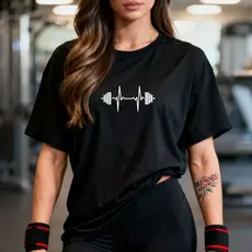 Camiseta Tshirt Oversized 100%Algodão  Feminina Gym Treino Academia Fitness Musculação anilhas