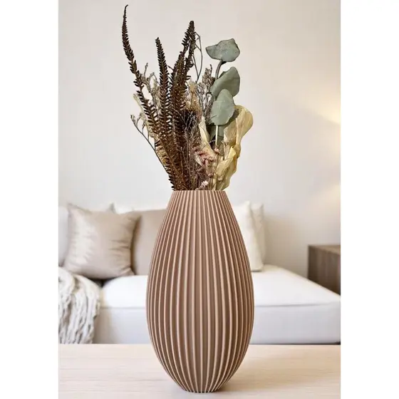 Vaso Decorativo Riscos Suaves Decoração -Impressão 3D