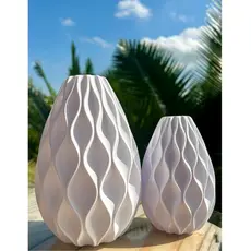 Kit Vaso Decorativo 3D Branco Para Mesa Sala Rack Escritorio Design Moderno