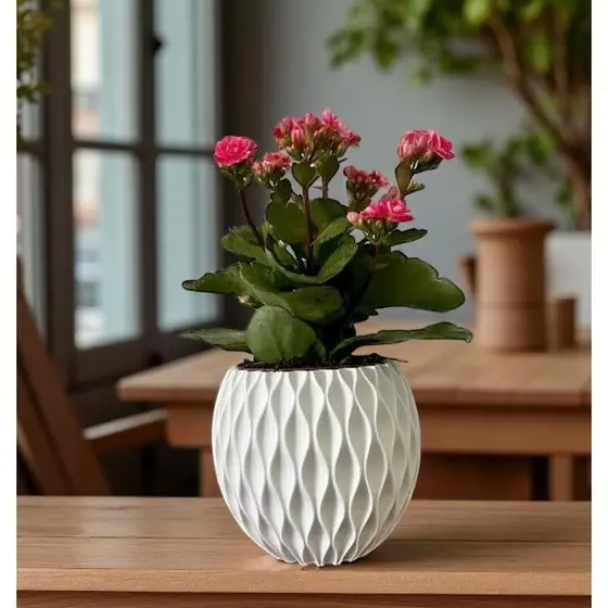 Vaso Cachepot Decorativo Bolinha  para Plantas Artificiais e Naturais- Impressão 3D