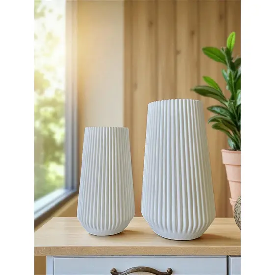 Vaso Decorativo Cachepot California Detalhes em linha - Decorativo - vaso alto 3D