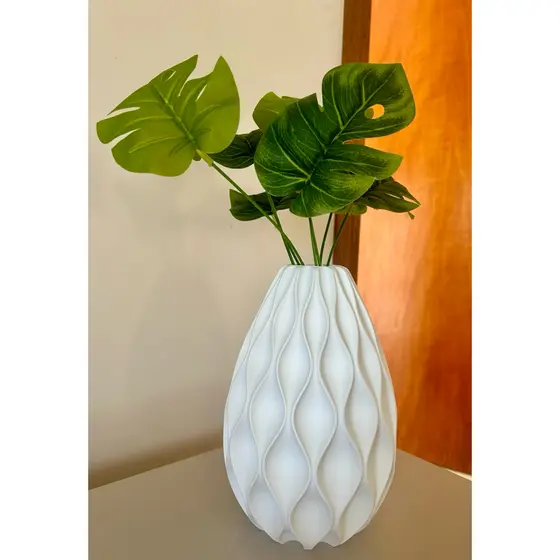 Vaso Cachepot Decorativo Onda Design Moderno - Impressão 3D