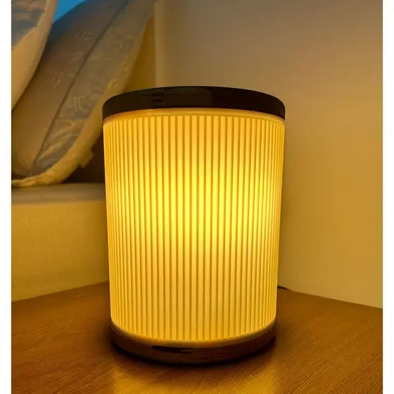 Abajur Luminária de Mesa Quarto Sala Decorativo Detalhe em Madeira