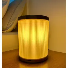 Abajur Luminária de Mesa Quarto Sala Decorativo Detalhe em Madeira