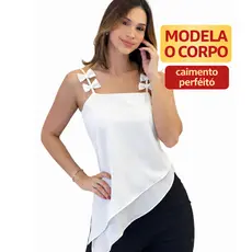 Blusa feminina estilosa de verão Blusa assimétrica Blusa Casual