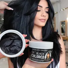 Tonalizante Preto - Preto Azulado - Sem Amônia - Resultado 100% Natural - Máscara Tonalizante Black L&A Cosméticos 300g