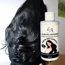 Loção Preto Condicionador Pigmentador Tonalizante – Tinta Sem amônia Preto intenso Black 300ml