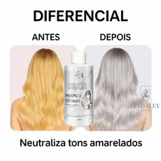 Shampoo Matizador Platinum Efeito Platinado - S/ Amônia - Resultado 100% Natural La cosméticos 300ml