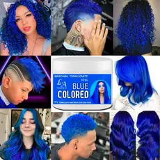 Tonalizante Azul Blue - Mechas Azuis fácil - S/ Amônia - Resultado 100% Natural La cosméticos 300g