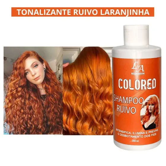 Shampoo Tonalizante Ruivo Colored 300ml Raposinha - Realça a Cor, Brilho Intenso e Antidesbotamento