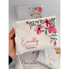 Kit 20 Necessaire personalizada com nome madrinhas, casamentos, formaturas, 15 anos, festas  eventos