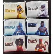 Kit 10 Bolsinhas Porta Moedas Porta Guias Orixas Lembrancinha candomblé Umbanda Personalizado tamanho 13x10cm
