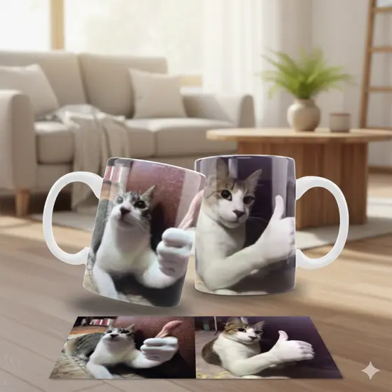 Caneca Personalizada Meme Gato Jóia Beleza Aprovado