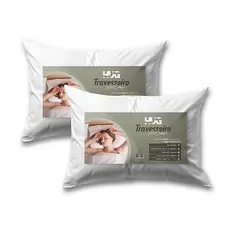 Kit 02 Travesseiro Alto Sonho Extra Macio Alto Capa Premium