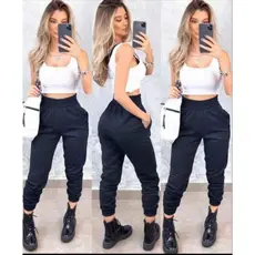 Calça feminino Jogger de Moletom Flanelado Grossa Feminina Moda Blogueirinha 2024