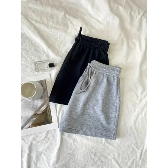 Kit 2 Short Feminino Moletinho Moletom Liso Elástico Cores Tendência jogo de Shorts