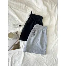 Kit 2 Short Feminino Moletinho Moletom Liso Elástico Cores Tendência jogo de Shorts