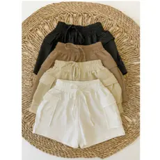 Short Cargo Feminino bolso lateral moletinho verão tendência Moletom sem felpa, moda mulher