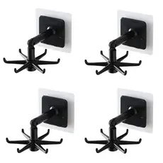 kit 4 gancho suporte multi utilidades para casa cozinha utensilios rotativo articulado encaixe facil