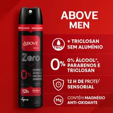 Desodorante Antitranspirante Above Men Zero Alumínio Triclosan Parabenos Feel Free 150ml 12H De Proteção