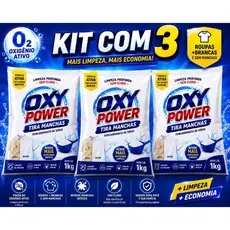 Percarbonato de Sódio Original Limpeza Remove Manchas Desinfeta e Clareia Roupas Brancas Oxy Power